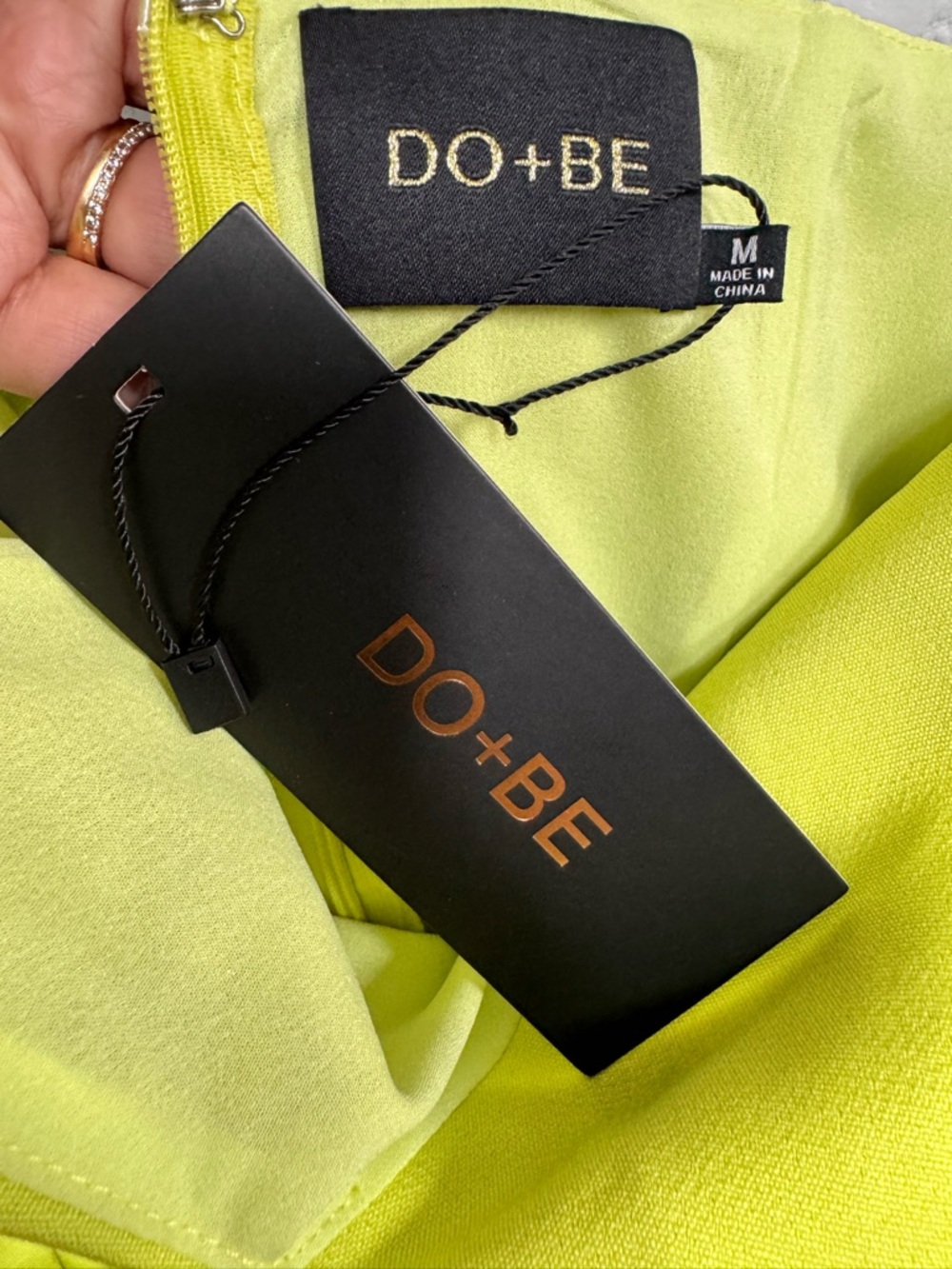 DO+BE One-Shoulder Lime Green Ruffle Mini Dress Medium - Picture 3 of 6
